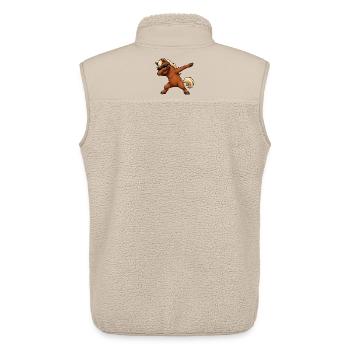 Cheval de dabing - Veste sans manches sherpa unisexe Stanley/Stella - beige - Dos - AI Model Male 178 light (178cm)