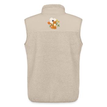 Mohn · Blumen · Katze · Geschenkidee - Unisex Sherpaweste von Stanley/Stella - Beige - Hinten - AI Model Male 178 light (178cm)