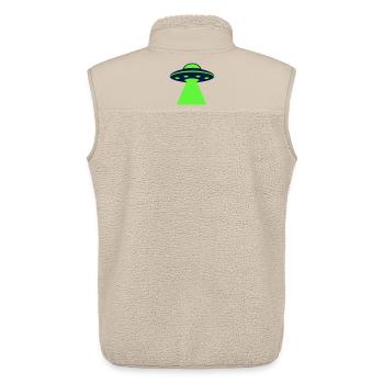 Ufo Alien Raumschiff Grafik - Unisex Sherpaweste von Stanley/Stella - Beige - Hinten - AI Model Male 178 light (178cm)
