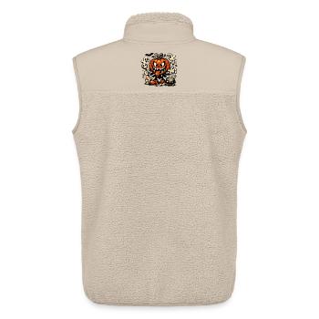 Gruseliger Kürbis Geist Fledermaus Kostüm - Unisex Sherpaweste von Stanley/Stella - Beige - Hinten - AI Model Male 178 light (178cm)