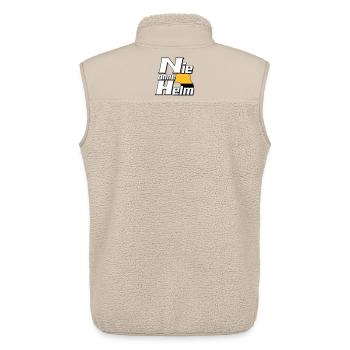 Freiwillige Feuerwehr , Shirt , Nie ohne Helm (25) - Unisex Sherpaweste von Stanley/Stella - Beige - Hinten - AI Model Male 178 light (178cm)