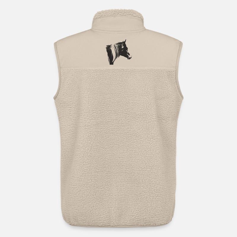Lewitzer Schecke, Cheval Schecke, Équitation Pinto - Veste sans manches sherpa unisexe Stanley/Stella - beige