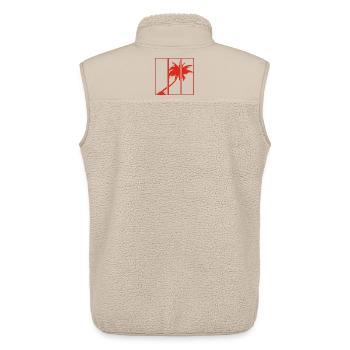 Vue sur les vacances (rouge) - Veste sans manches sherpa unisexe Stanley/Stella - beige - Dos - AI Model Male 178 light (178cm)