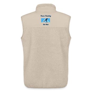 Cross Country Ski Club Sweater, Apres Ski Outfit - Unisex Sherpa Gilet by Stanley/Stella - beige - Back - AI Model Male 178 light (178cm)