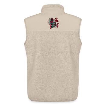 Fleurs de printemps rouge printemps motif - Veste sans manches sherpa unisexe Stanley/Stella - beige - Dos - AI Model Male 178 light (178cm)