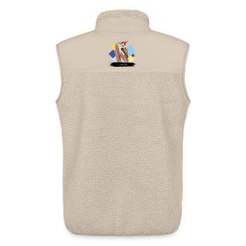 JvG Specht "Spechtakulär" - Unisex Sherpaweste von Stanley/Stella - Beige - Hinten - AI Model Male 178 light (178cm)