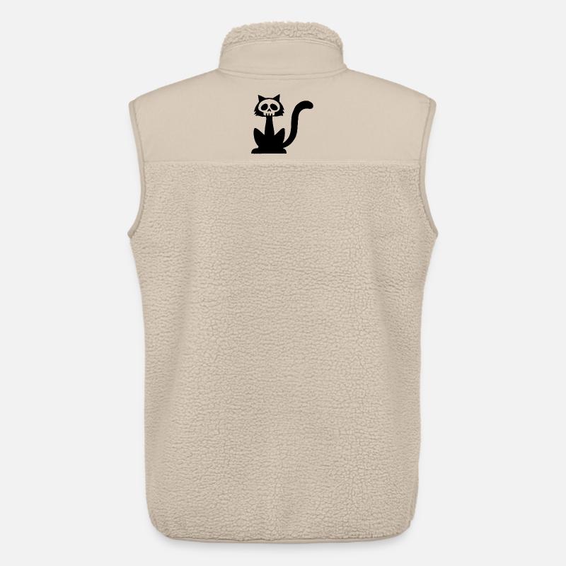 Schwarzer Katzenschädel - Unisex Sherpaweste von Stanley/Stella - Beige
