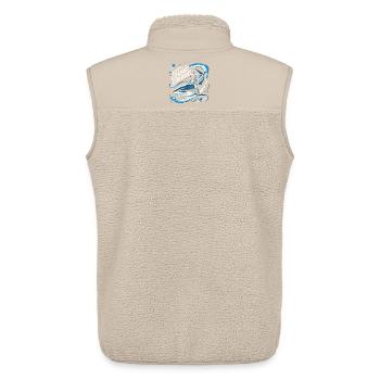 Astronomie et cosmologie - Requin surréaliste - Dire - Veste sans manches sherpa unisexe Stanley/Stella - beige - Dos - AI Model Male 178 light (178cm)