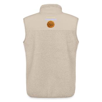 coquelicot escargot spirale police design humoristique - Veste sans manches sherpa unisexe Stanley/Stella - beige - Dos - AI Model Male 178 light (178cm)