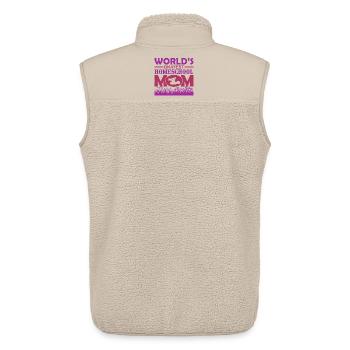 Maman d’école à la maison la plus correcte du monde - Veste sans manches sherpa unisexe Stanley/Stella - beige - Dos - AI Model Male 178 light (178cm)