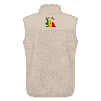 Senegal Flagge Landkarte Silhouette used - Unisex Sherpaweste von Stanley/Stella - Beige - Hinten - AI Model Male 178 light (178cm)