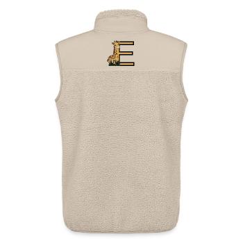 Giraffe mit Buchstabe E - Unisex Sherpaweste von Stanley/Stella - Beige - Hinten - AI Model Male 178 light (178cm)