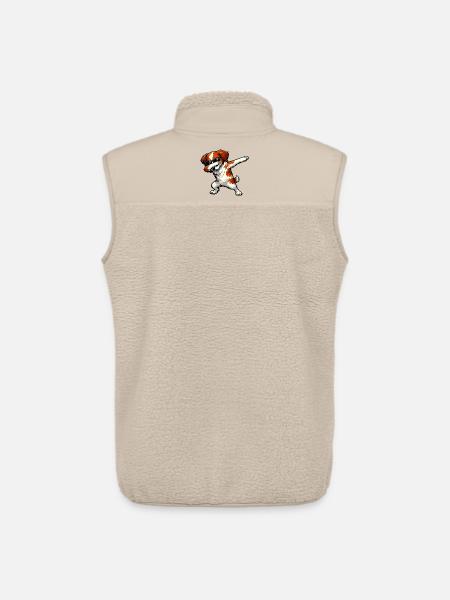 Dabbing Breton Spaniel - Unisex Sherpa Gilet by Stanley/Stella - beige