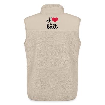 J'aime le lait - Bébé - Veste sans manches sherpa unisexe Stanley/Stella - beige - Dos - AI Model Male 178 light (178cm)