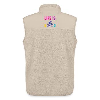 Radfahren - Das Leben ist gut - Unisex Sherpaweste von Stanley/Stella - Beige - Hinten - AI Model Male 178 light (178cm)