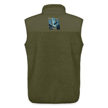 Never Stop Exploring - Unisex Sherpa Gilet by Stanley/Stella - khaki - Back - AI Model Male 178 light (178cm)