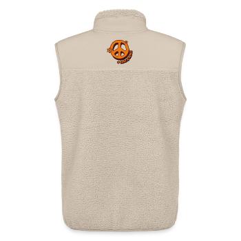 Love & Peace – Retro Hippie Style - Unisex Sherpa Gilet by Stanley/Stella - beige - Back - AI Model Male 178 light (178cm)