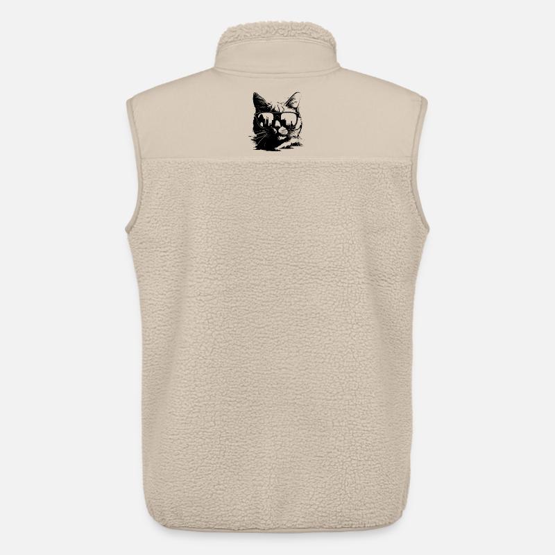 Katze mit Sonnenbrille - Unisex Sherpaweste von Stanley/Stella - Beige