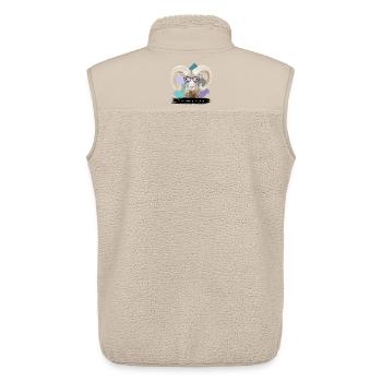 JvG Widder "Immer widder guad drauf." - Unisex Sherpaweste von Stanley/Stella - Beige - Hinten - AI Model Male 178 light (178cm)