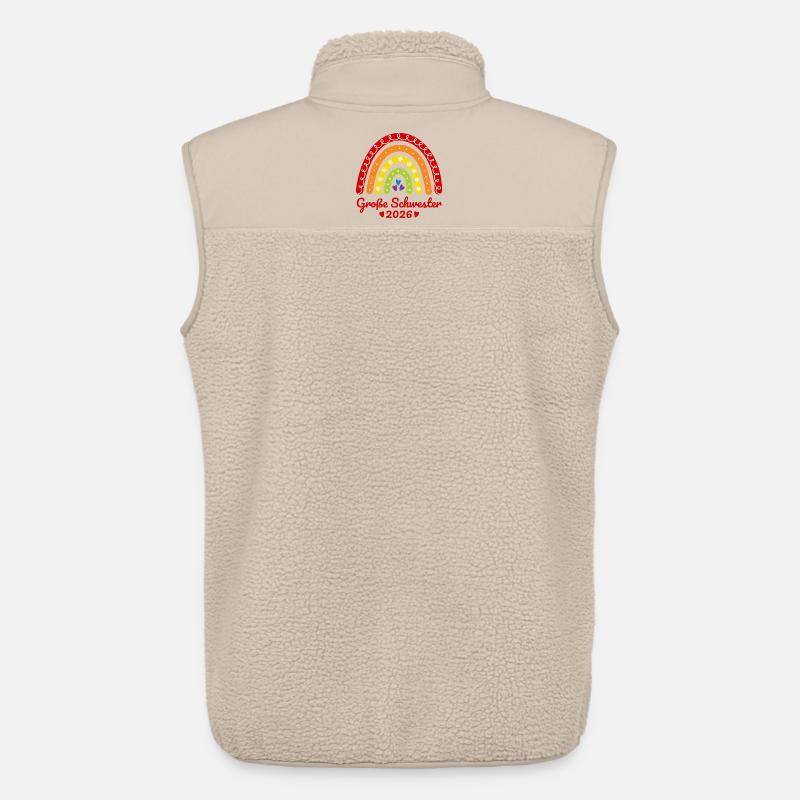 Große Schwester 2026 Regenbogen - Unisex Sherpaweste von Stanley/Stella - Beige
