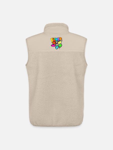 Flower Power Blumenkind Weltfrieden Graffit - Unisex Sherpaweste von Stanley/Stella - Beige