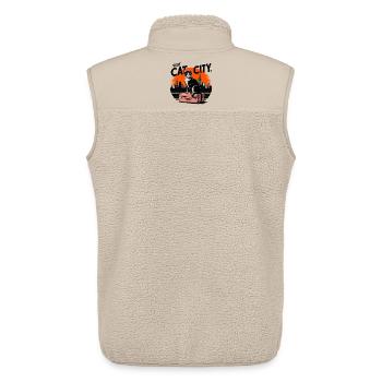 Cat in the City - Unisex Sherpa Gilet by Stanley/Stella - beige - Back - AI Model Male 178 light (178cm)