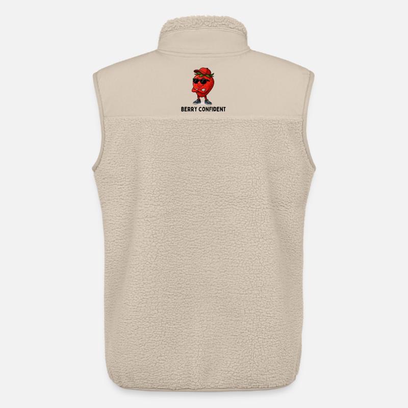  Erdbeere Selbstbewusst Karikatur  - Unisex Sherpaweste von Stanley/Stella - Beige