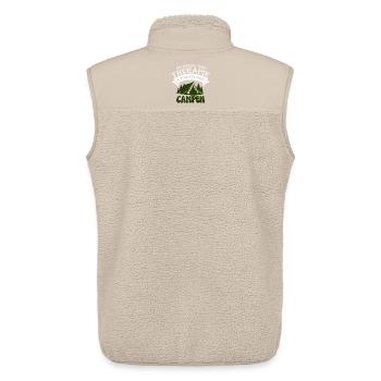 Ich brauche keine Therapie - Camping - Unisex Sherpaweste von Stanley/Stella - Beige - Hinten - AI Model Male 178 light (178cm)