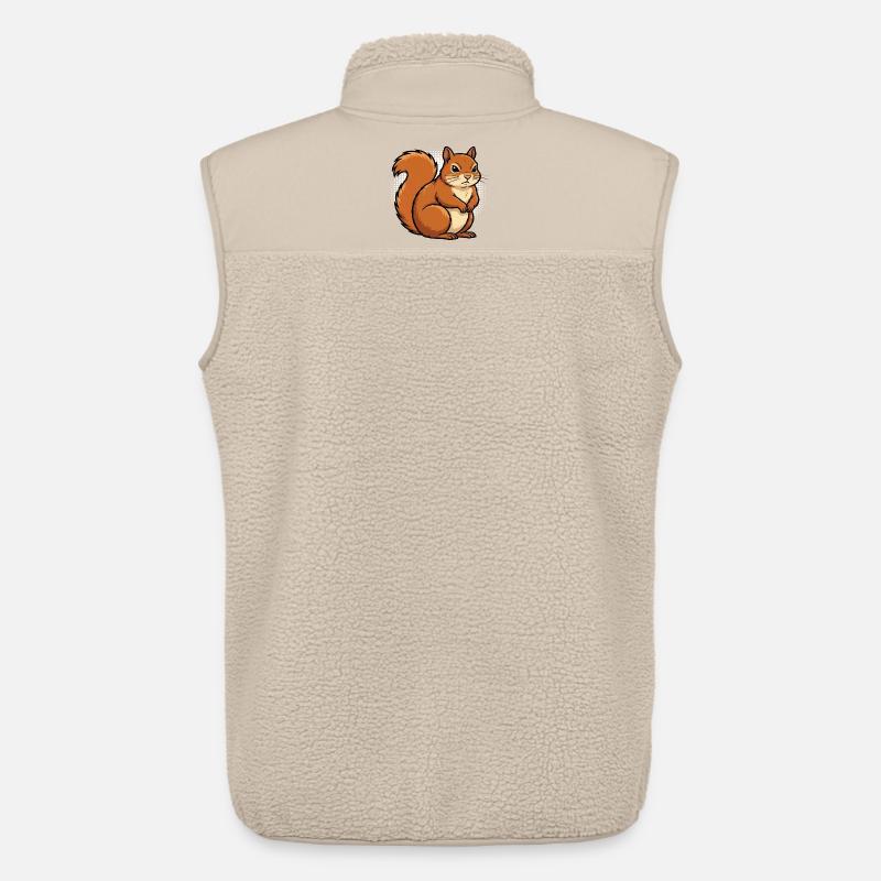 Squirrel Squirrel Squirrel Lover Rodent - Unisex Sherpa Gilet by Stanley/Stella - beige