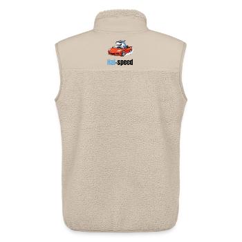 Haispeed | Cool cartoon shark in sports car - Unisex Sherpa Gilet by Stanley/Stella - beige - Back - AI Model Male 178 light (178cm)