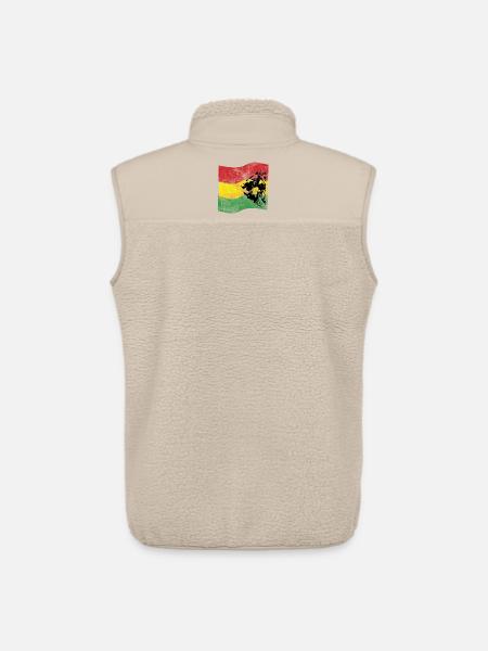 Lion Reggae Drapeau - Veste sans manches sherpa unisexe Stanley/Stella - beige