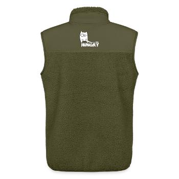 Lustige Katze hungrige Katzen - Unisex Sherpaweste von Stanley/Stella - Khaki - Hinten - AI Model Male 178 light (178cm)