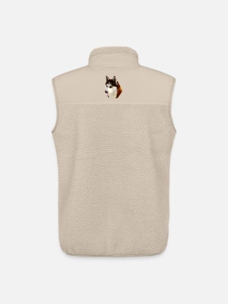 Nordic Husky Head Drawing - Unisex Sherpa Gilet by Stanley/Stella - beige