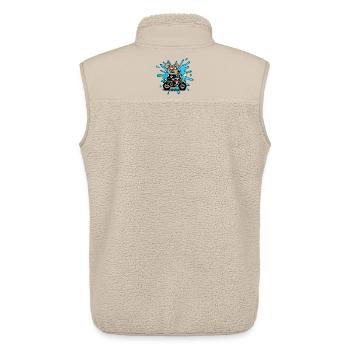 Mouse rat cheese motorcycle comic cartoon - Unisex Sherpa Gilet by Stanley/Stella - beige - Back - AI Model Male 178 light (178cm)