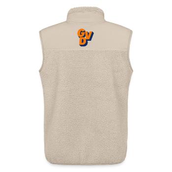 GVD, Political party, Curse, Politics # - Unisex Sherpa Gilet by Stanley/Stella - beige - Back - AI Model Male 178 light (178cm)