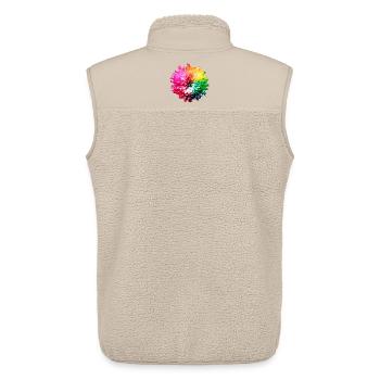 Chrysanthème Arc-en-ciel - Veste sans manches sherpa unisexe Stanley/Stella - beige - Dos - AI Model Male 178 light (178cm)