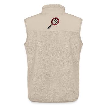 Tennisschläger - Unisex Sherpaweste von Stanley/Stella - Beige - Hinten - AI Model Male 178 light (178cm)