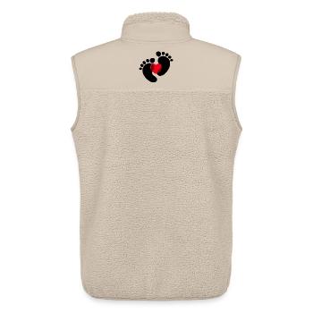 Coeur Enceinte Pieds bébé - Veste sans manches sherpa unisexe Stanley/Stella - beige - Dos - AI Model Male 178 light (178cm)