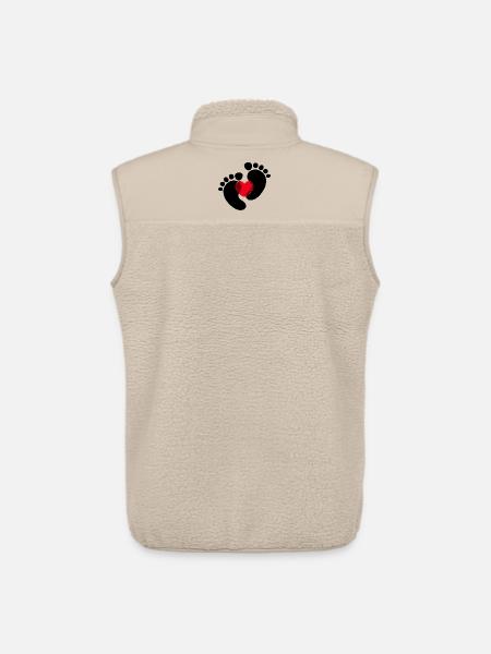Coeur Enceinte Pieds bébé - Veste sans manches sherpa unisexe Stanley/Stella - beige