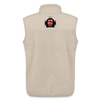 Londoner roter Zug unter dem Bogen - Unisex Sherpaweste von Stanley/Stella - Beige - Hinten - AI Model Male 178 light (178cm)