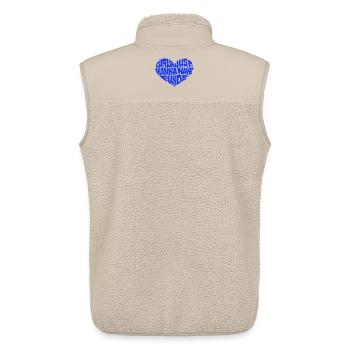 Dicton humoristique Déclaration de cœur Dictons - Veste sans manches sherpa unisexe Stanley/Stella - beige - Dos - AI Model Male 178 light (178cm)