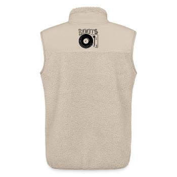 roots dj Symbol Plattenspieler icon Logo Grafik - Unisex Sherpaweste von Stanley/Stella - Beige - Hinten - AI Model Male 178 light (178cm)