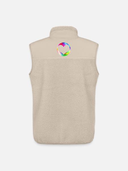 Rainbow Heart Love LGBT - Unisex Sherpa Gilet by Stanley/Stella - beige