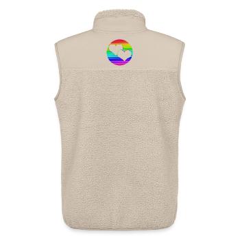 Regenbogen 2 verschlungene Herzen - Unisex Sherpaweste von Stanley/Stella - Beige - Hinten - AI Model Male 178 light (178cm)