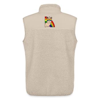 Cool Lama Transgender Lgbt Regenbogen Sexualität - Unisex Sherpaweste von Stanley/Stella - Beige - Hinten - AI Model Male 178 light (178cm)
