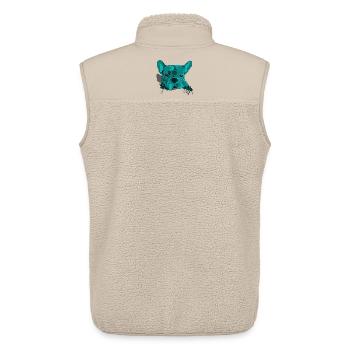 French Bulldog Cute Cartoon Look - Unisex Sherpa Gilet by Stanley/Stella - beige - Back - AI Model Male 178 light (178cm)