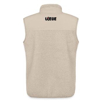 Mutter Herz Spruch Babyfüße Schwanger Babybauch - Unisex Sherpaweste von Stanley/Stella - Beige - Hinten - AI Model Male 178 light (178cm)