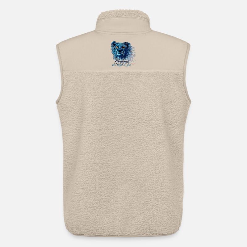 Neongepard Blaulichtflammen - Unisex Sherpaweste von Stanley/Stella - Beige