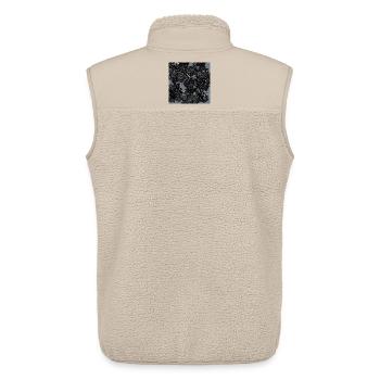 Feuilles monochromes sur fond bleu - Veste sans manches sherpa unisexe Stanley/Stella - beige - Dos - AI Model Male 178 light (178cm)