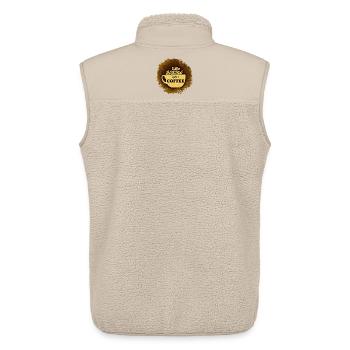 Das Leben beginnt erst nach der ersten Tasse Kaffee # - Unisex Sherpaweste von Stanley/Stella - Beige - Hinten - AI Model Male 178 light (178cm)